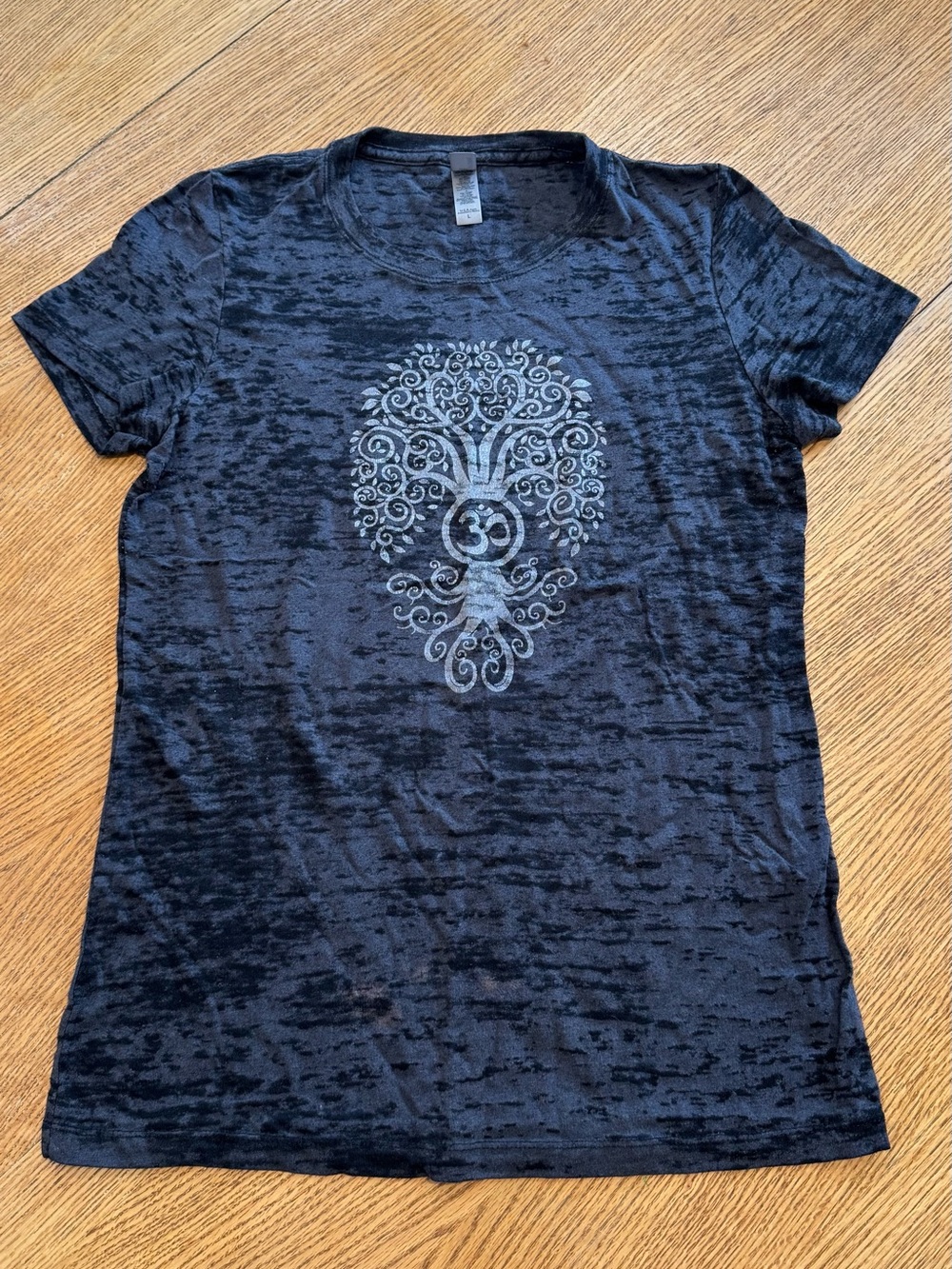 Next Level Apparel Black Short-Sleeve Tee with Silver Ornate Front Graphic